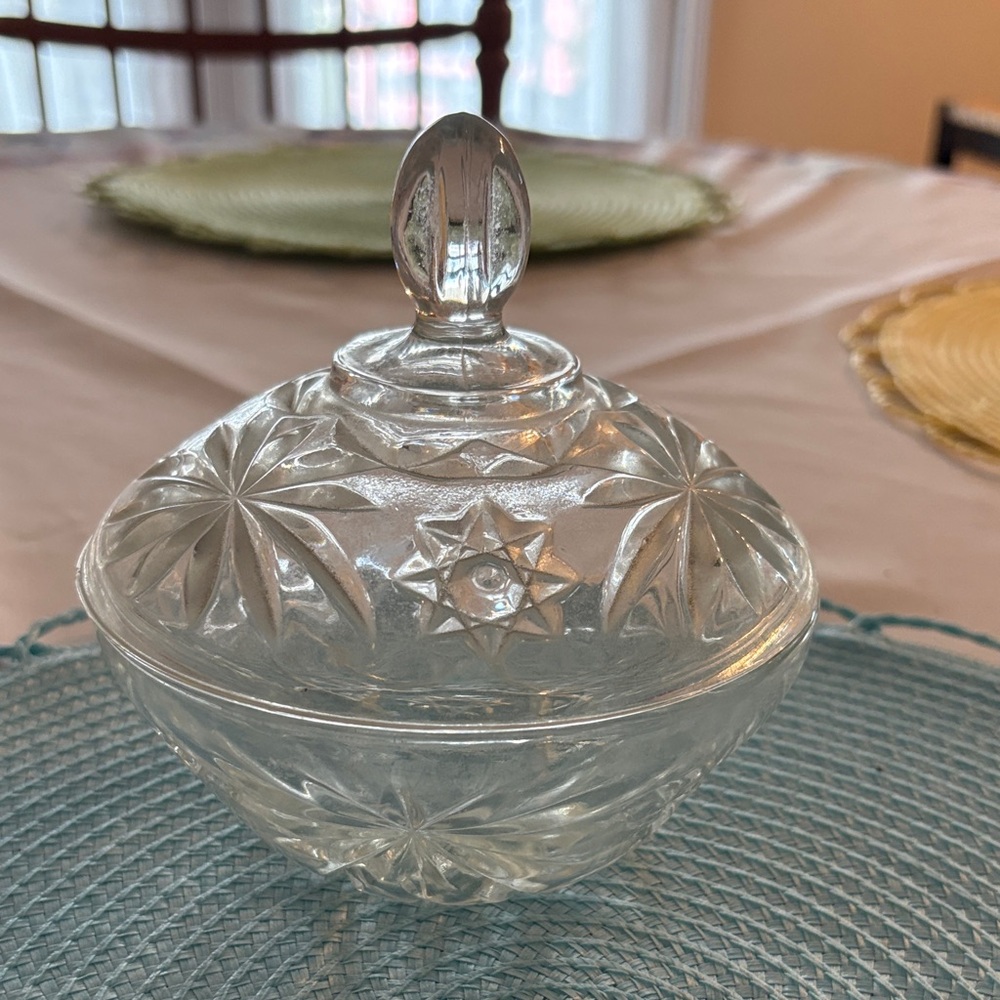 Crystal Starburst Candy Dish with Lid